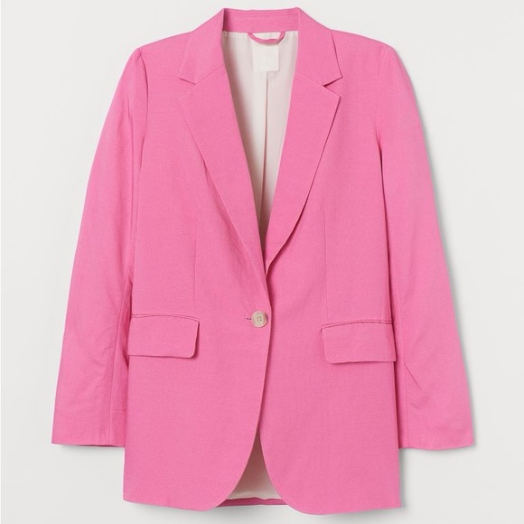 Hot Pink Linen Blazer - Picture 1 of 7